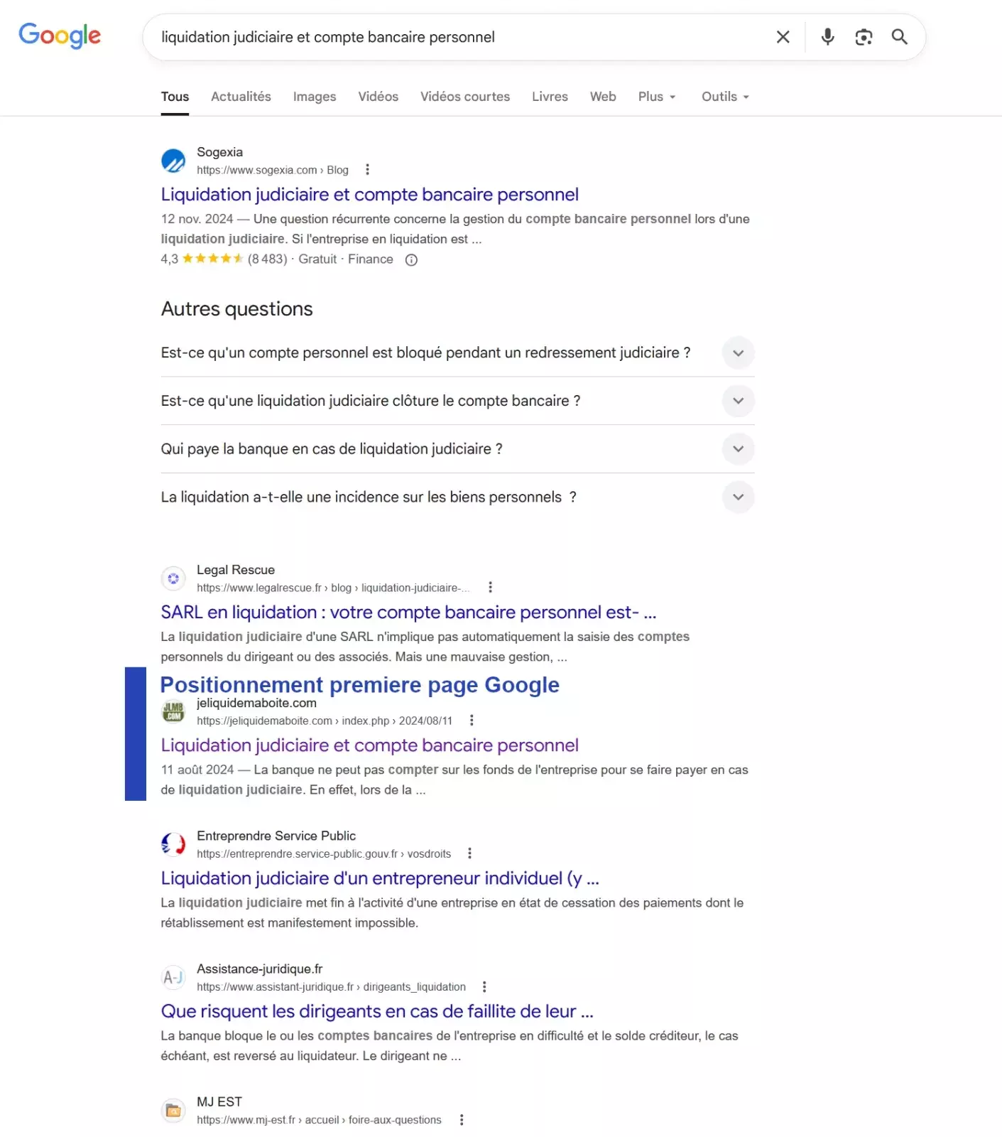 TGOnline Google Search Result Page